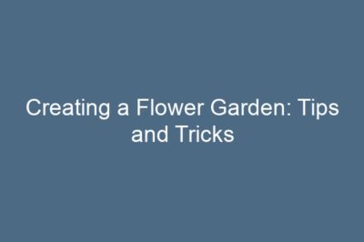 Creating a Flower Garden: Tips and Tricks