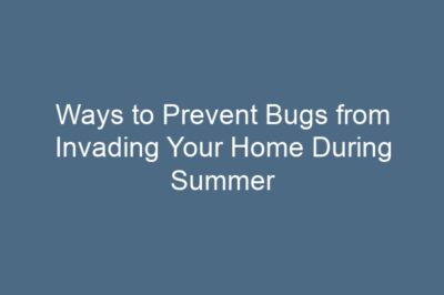 Ways to Prevent Bugs from Invading Your Home During Summer